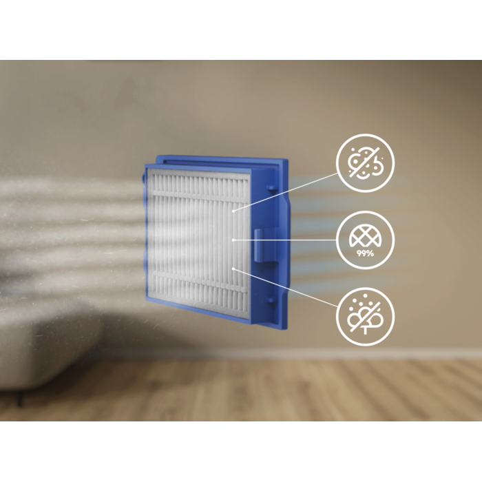 Traps fine dust and dirt to keep your home clean and your air fresher. Disclaimer: Based on external test according to ISO16890-2016:initial fractional efficiency on particle size above 1.0 microns. 