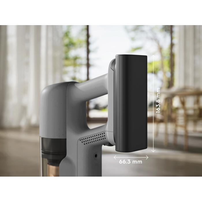 Battery-powered hand unit designed for easy portability.