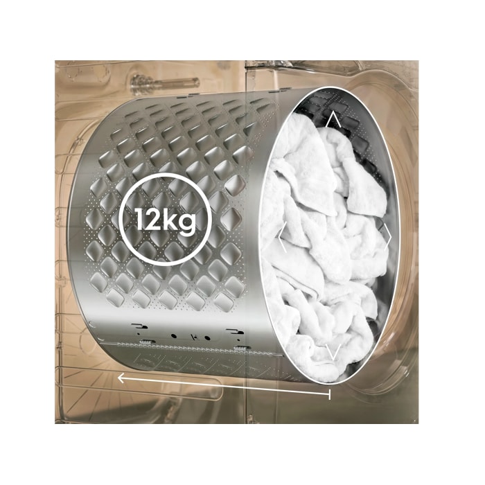 Wash more in one go with optimised cycles that clean larger loads efficiently