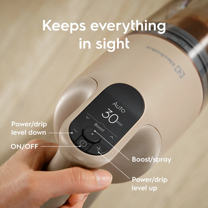 Intuitive display shows power, battery and more at a glance