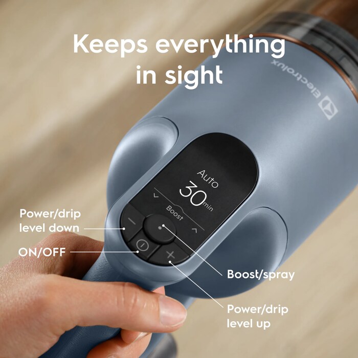 Intuitive display shows power, battery and more at a glance