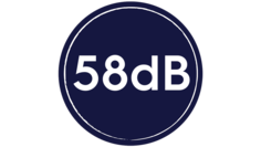 58 dB gürültü seviyesini belirten çıkartma